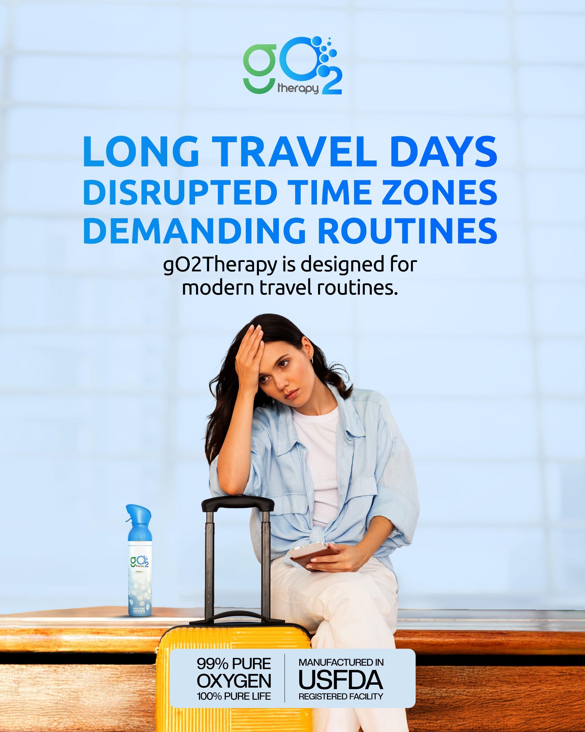 gO2Therapy - Up to 1350 Inhalations (3 Pack), Natural + 4 Fragrances, 12L Portable Oxygen Canister